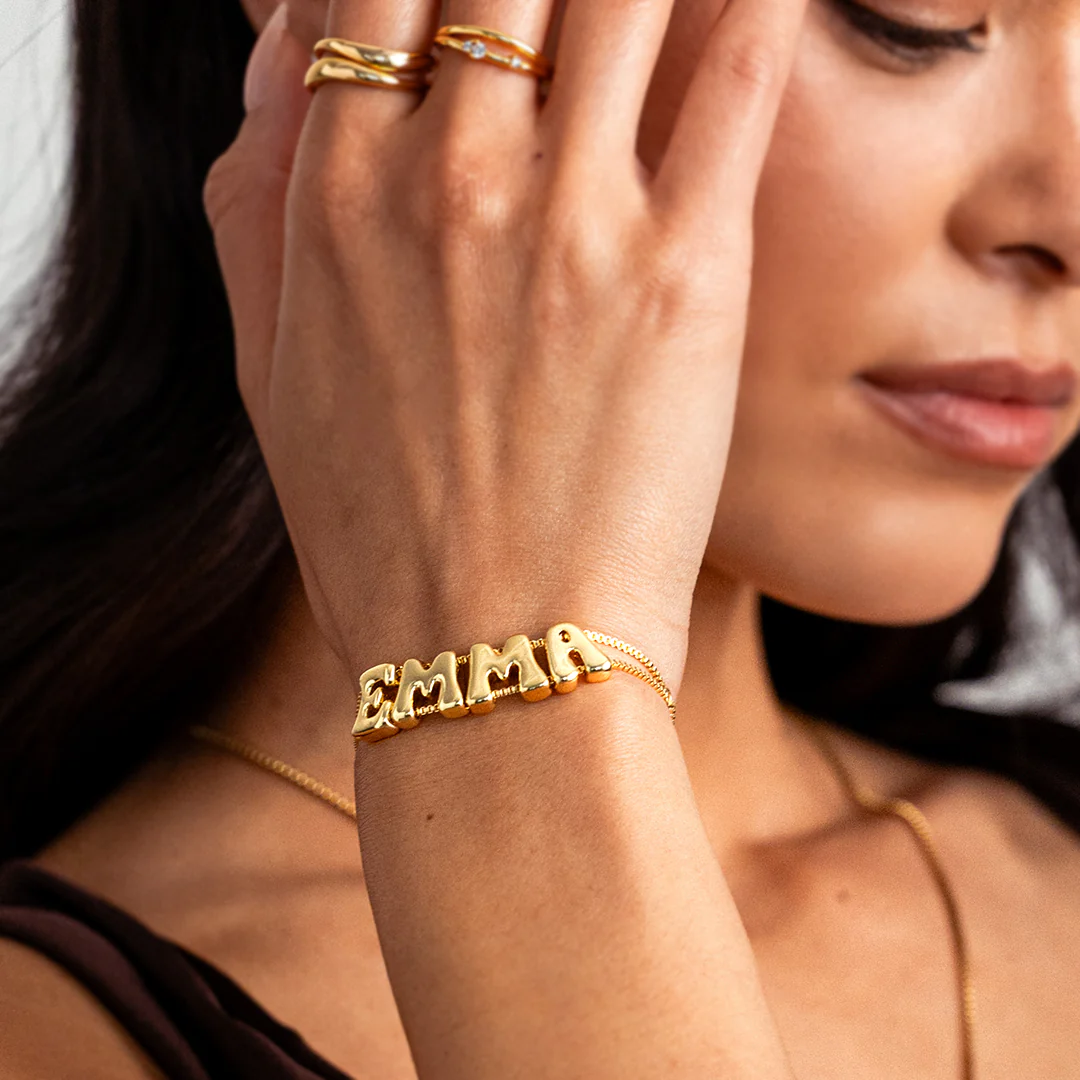 Groovy Adjustable Chain Name Bracelet - Image 8