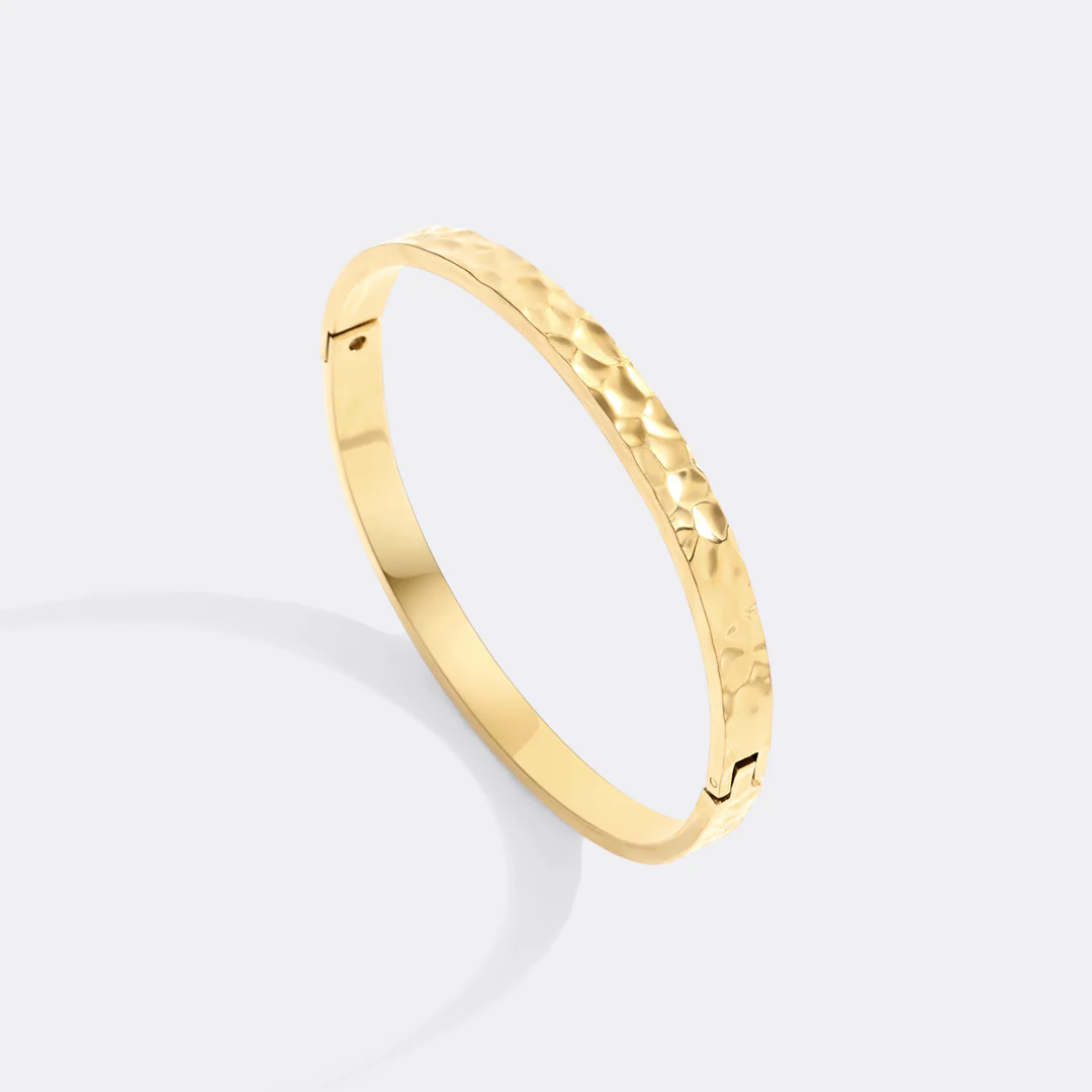 Hammered Gold Cuff Bracelet - Image 6