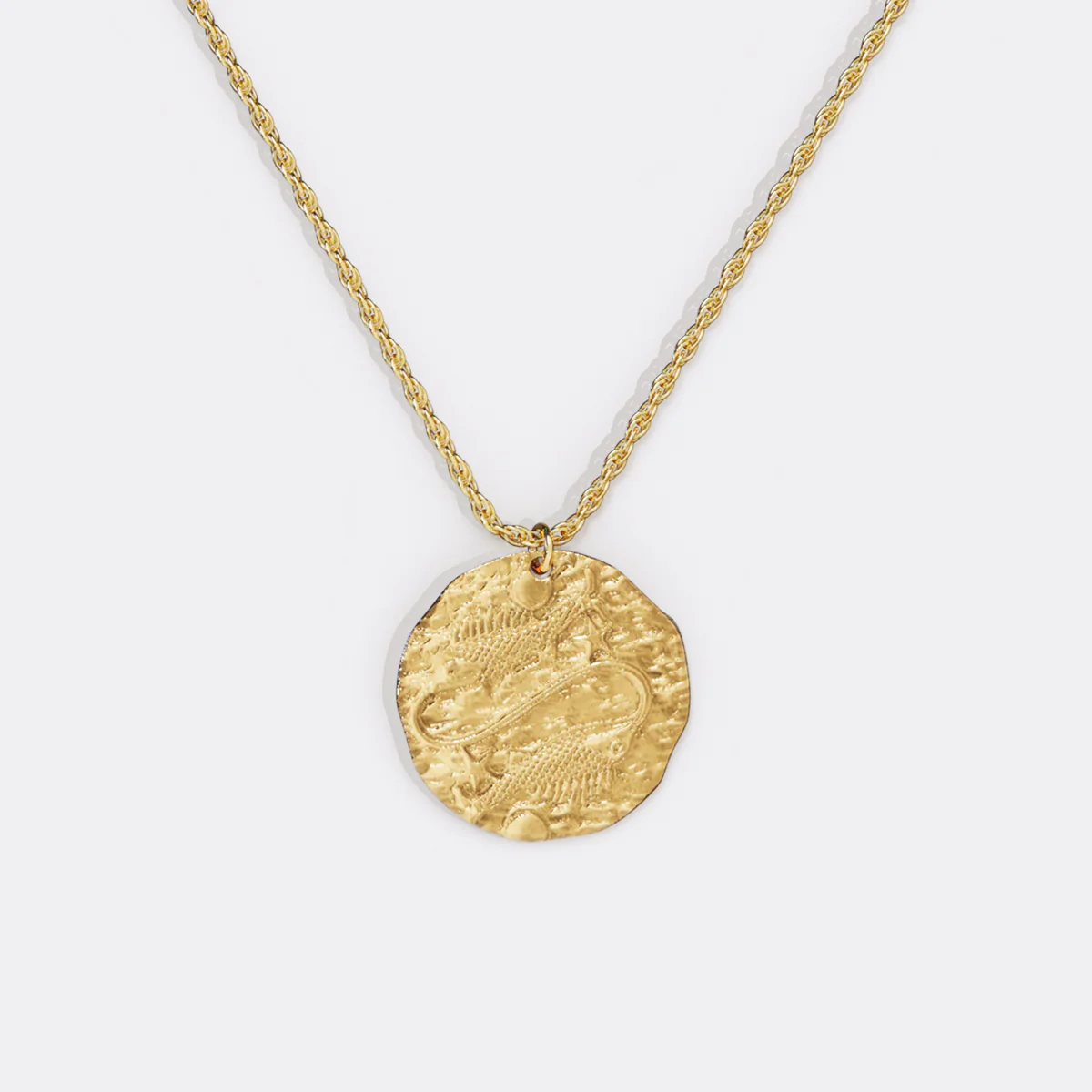 Hammered Gold Zodiac Pendant Necklace - Image 13