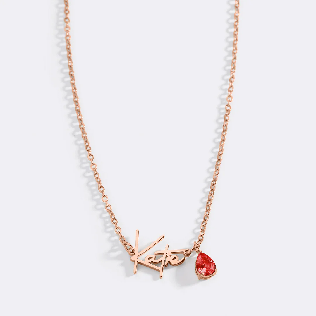 Handmade Birthstone Name Necklace - Image 153