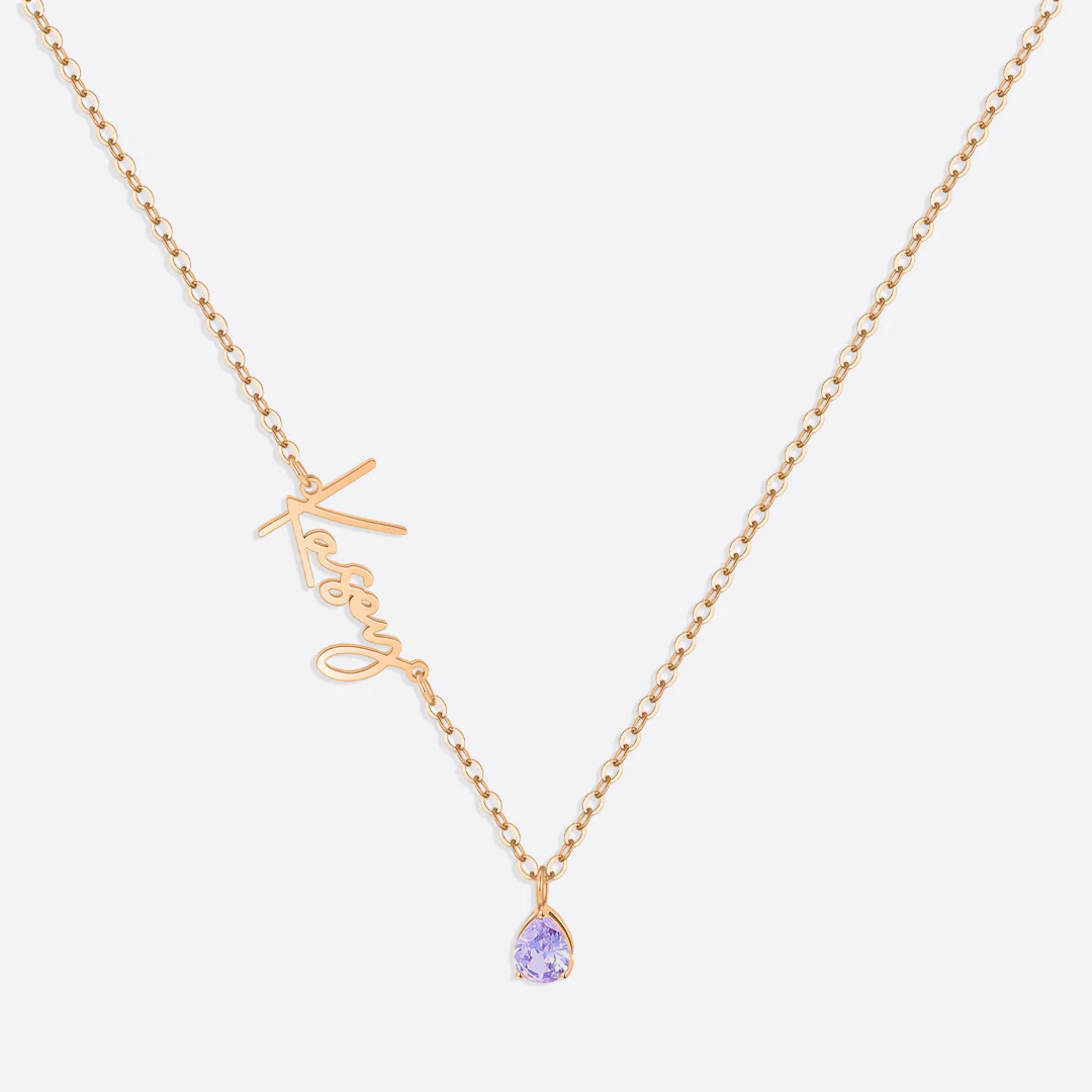 Handmade Birthstone Name Necklace - Image 69