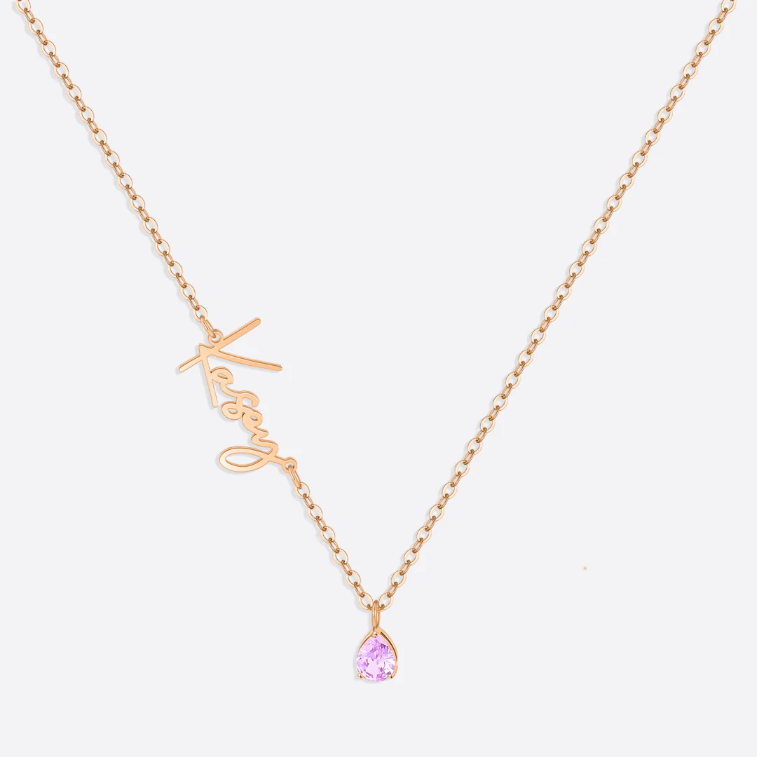 Handmade Birthstone Name Necklace - Image 73