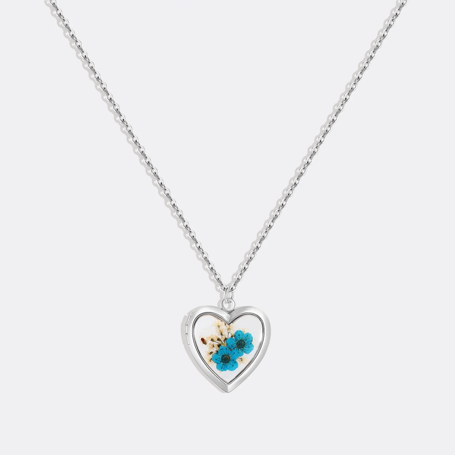 Handmade Pressed Flower Photo Heart Locket - Image 8