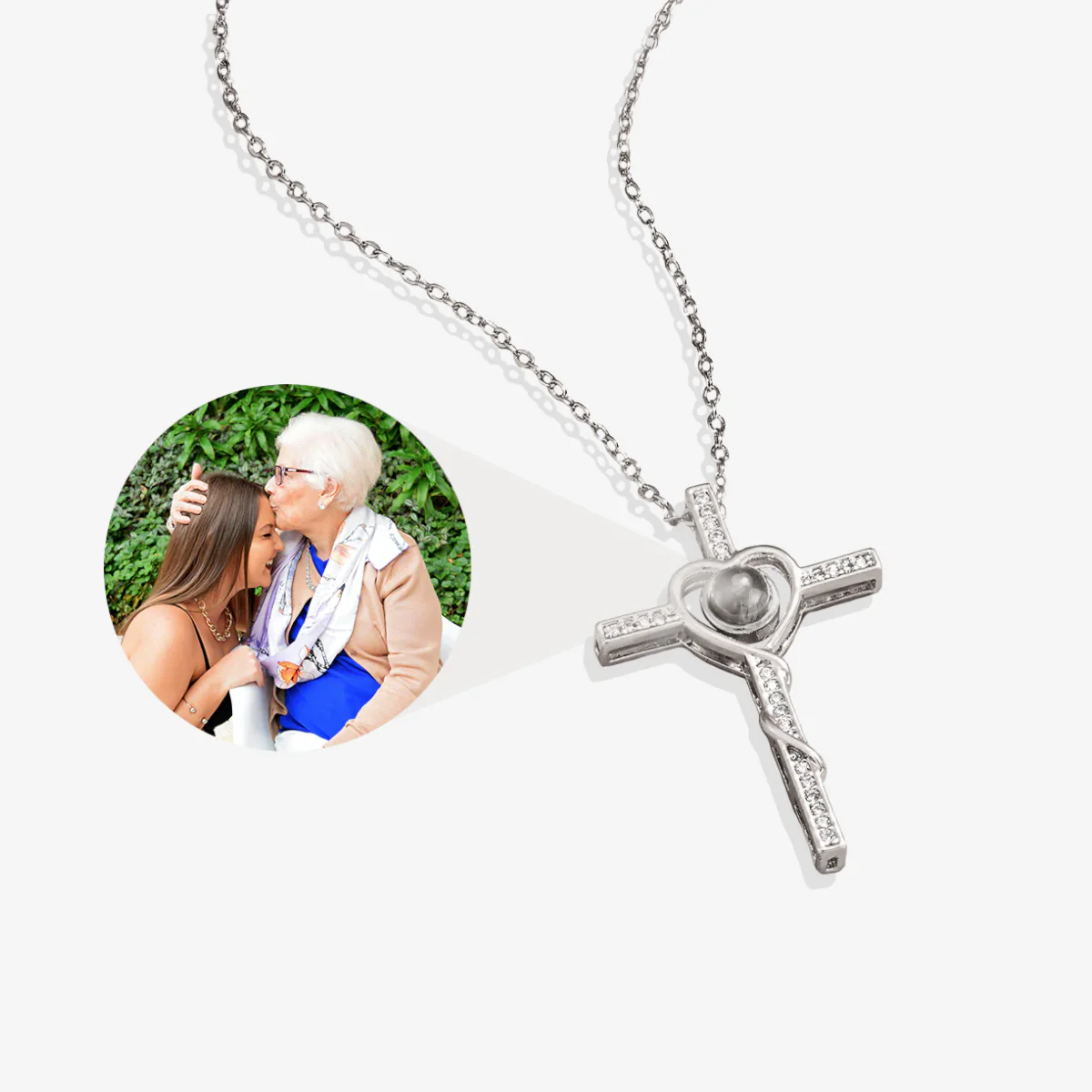 Heart and Cross Photo Necklace - Image 15