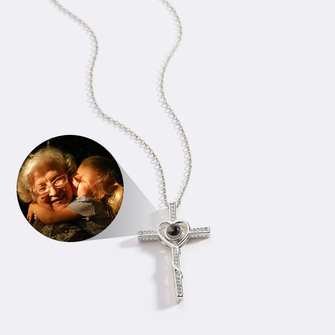 Heart and Cross Photo Necklace - Image 21