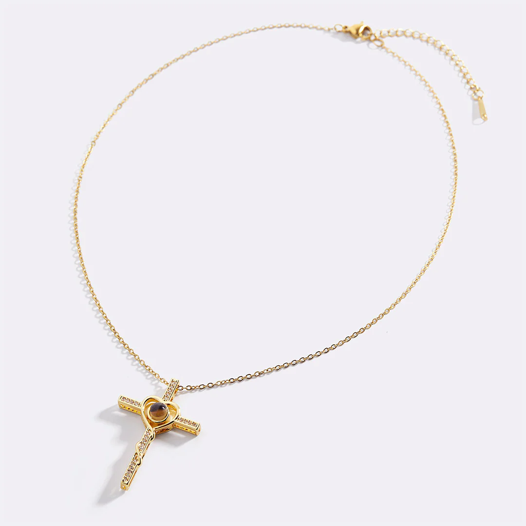 Heart and Cross Photo Necklace - Image 25