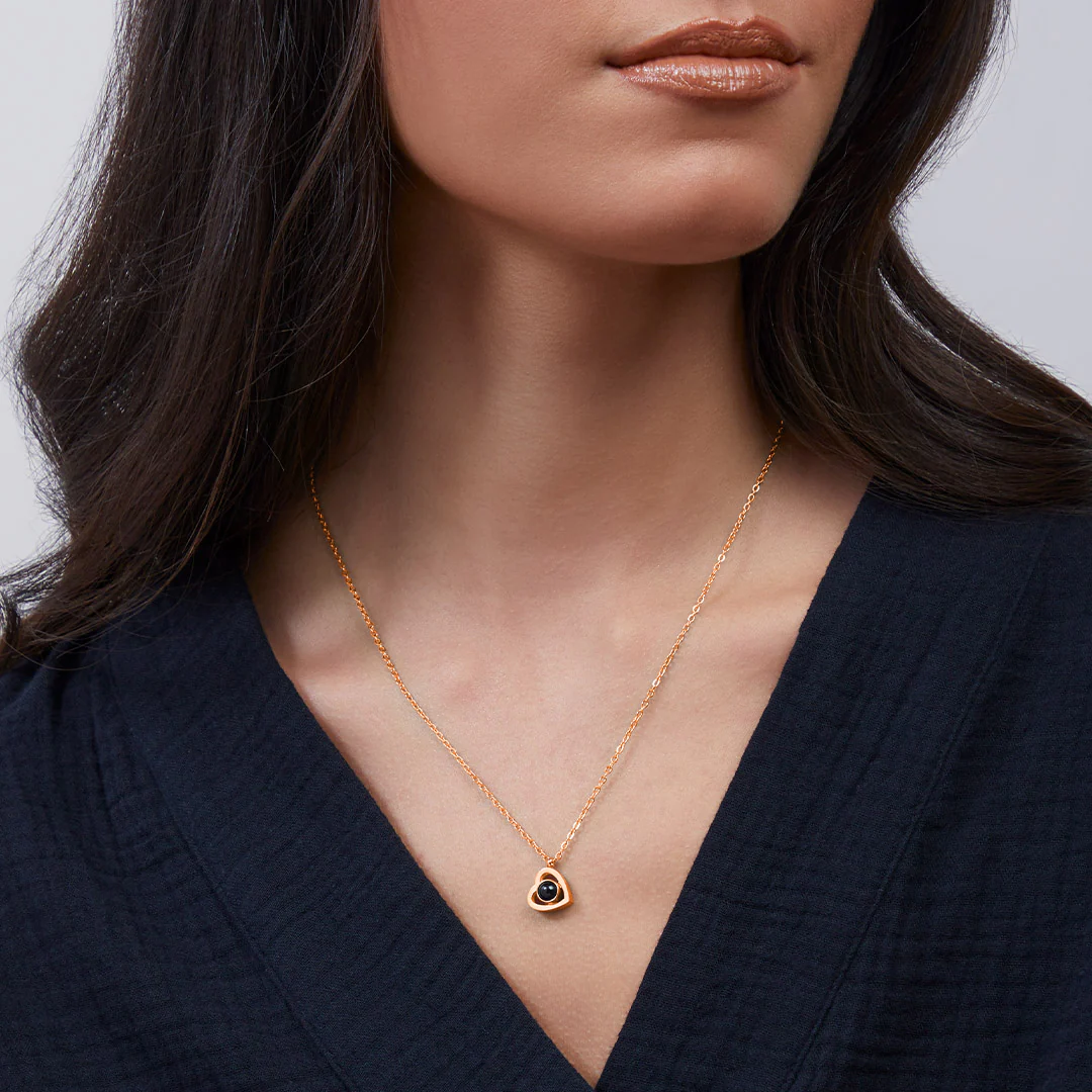 Personalized Heart Photo Necklace - Image 11