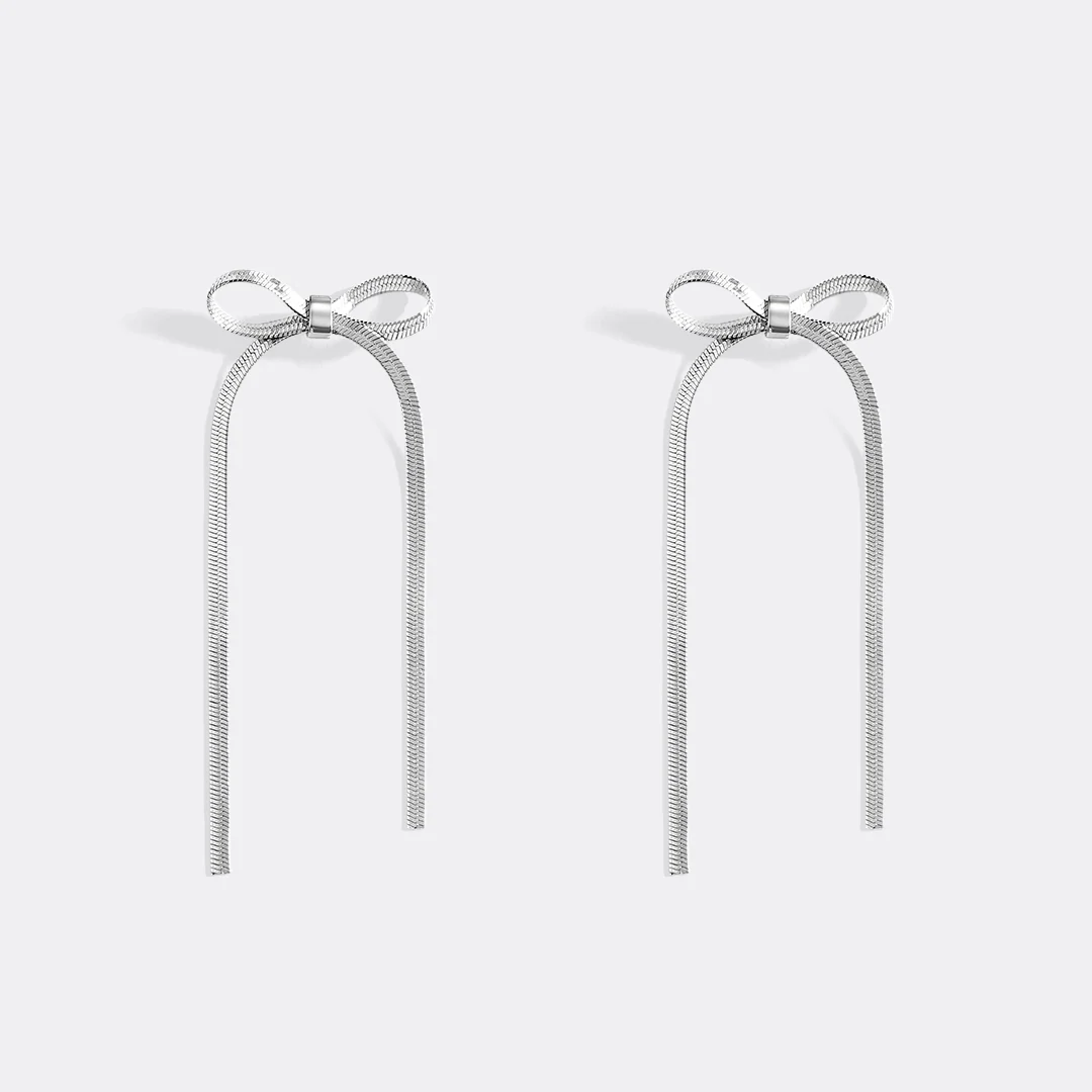 Herringbone Bow Earrings - Image 8