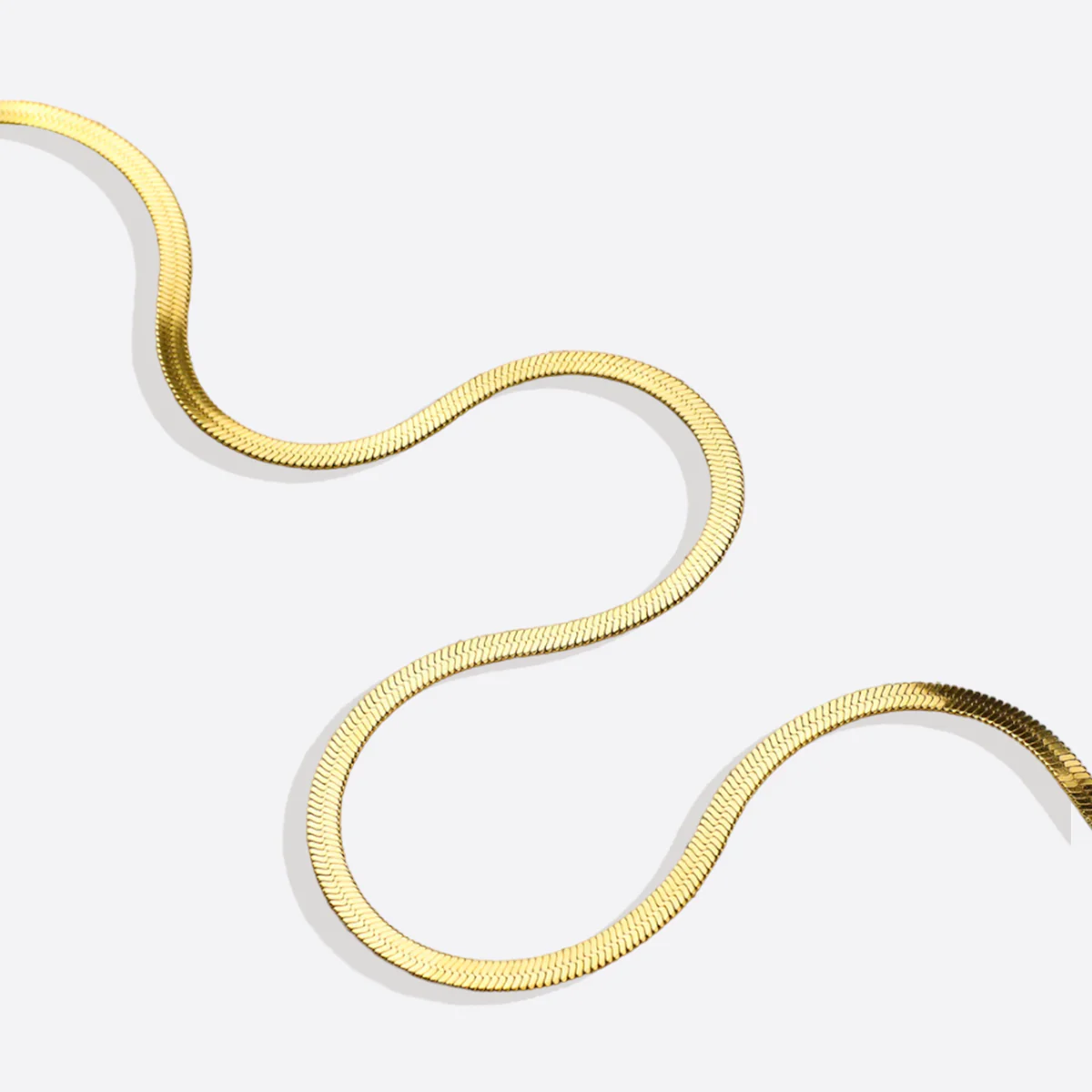 Herringbone Gold Chain Necklace - Image 40
