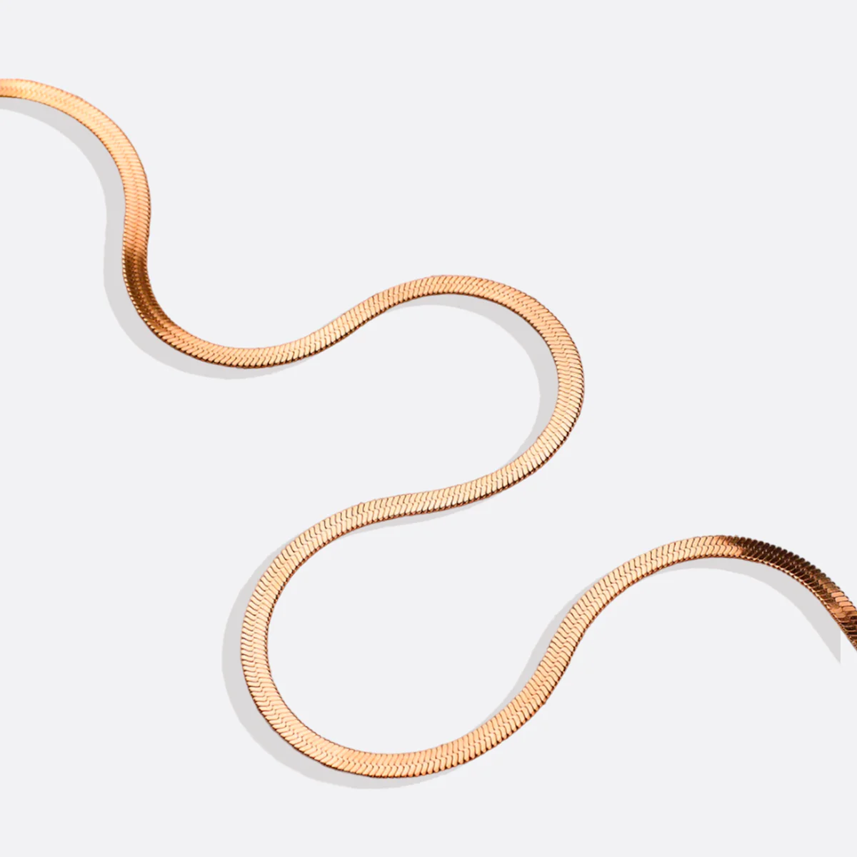 Herringbone Gold Chain Necklace - Image 43