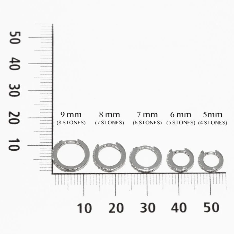 Pave Huggie Hoop Earrings - Image 15