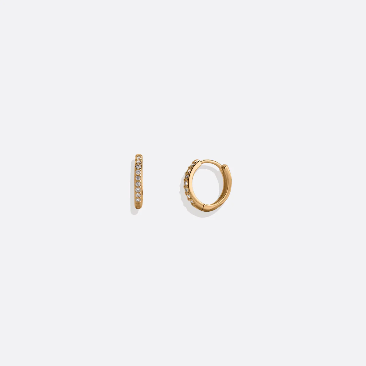 Pave Huggie Hoop Earrings - Image 28