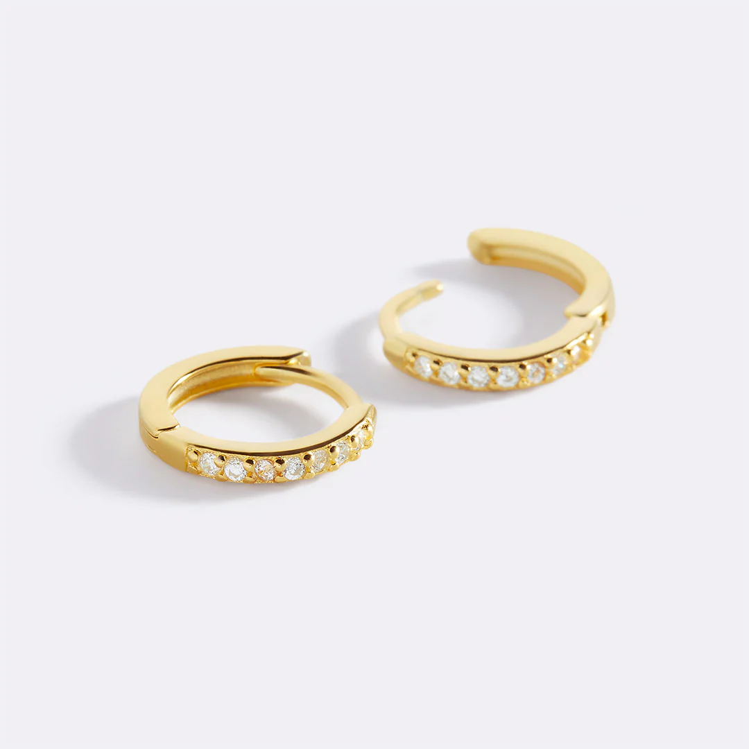 Pave Huggie Hoop Earrings - Image 46