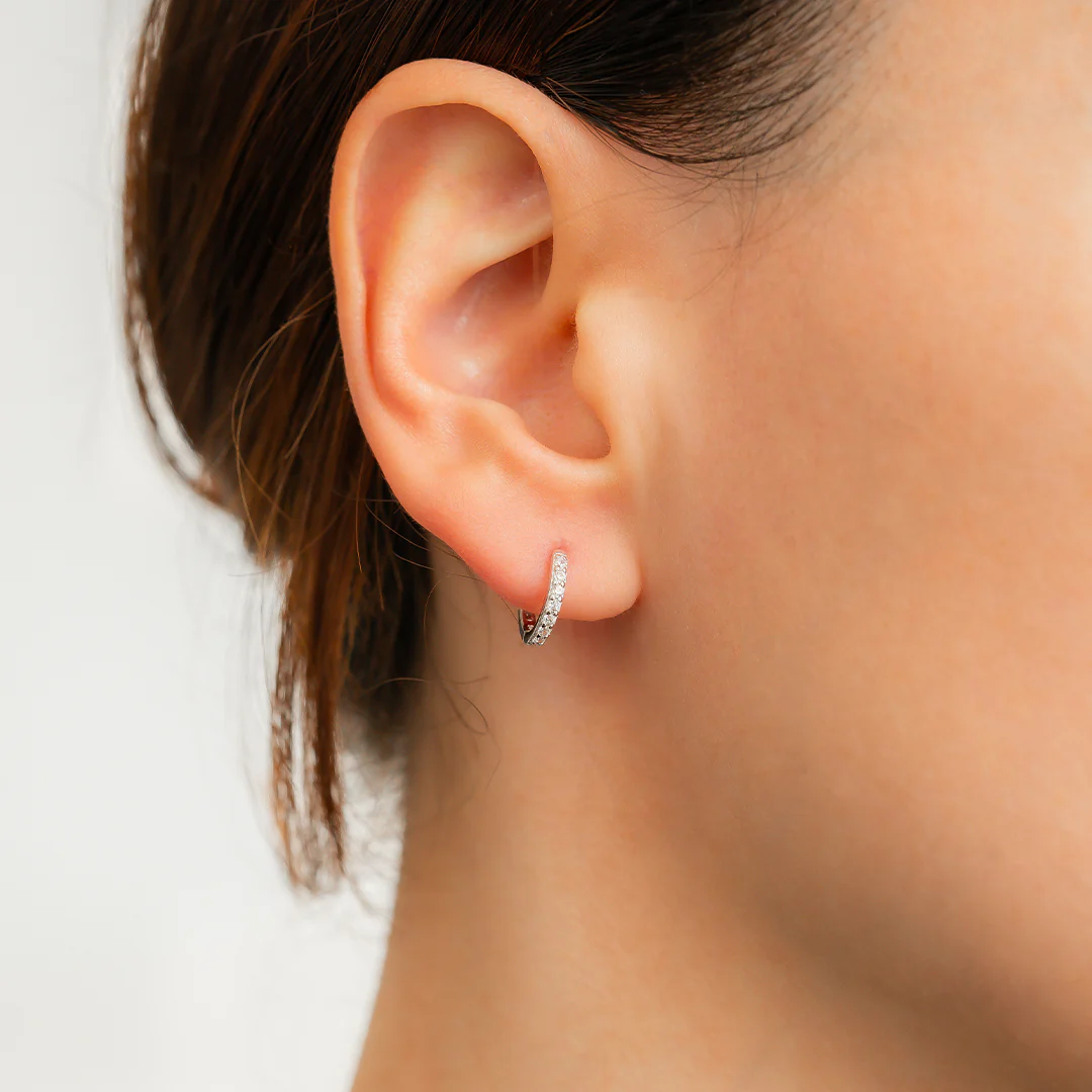 Pave Huggie Hoop Earrings - Image 48