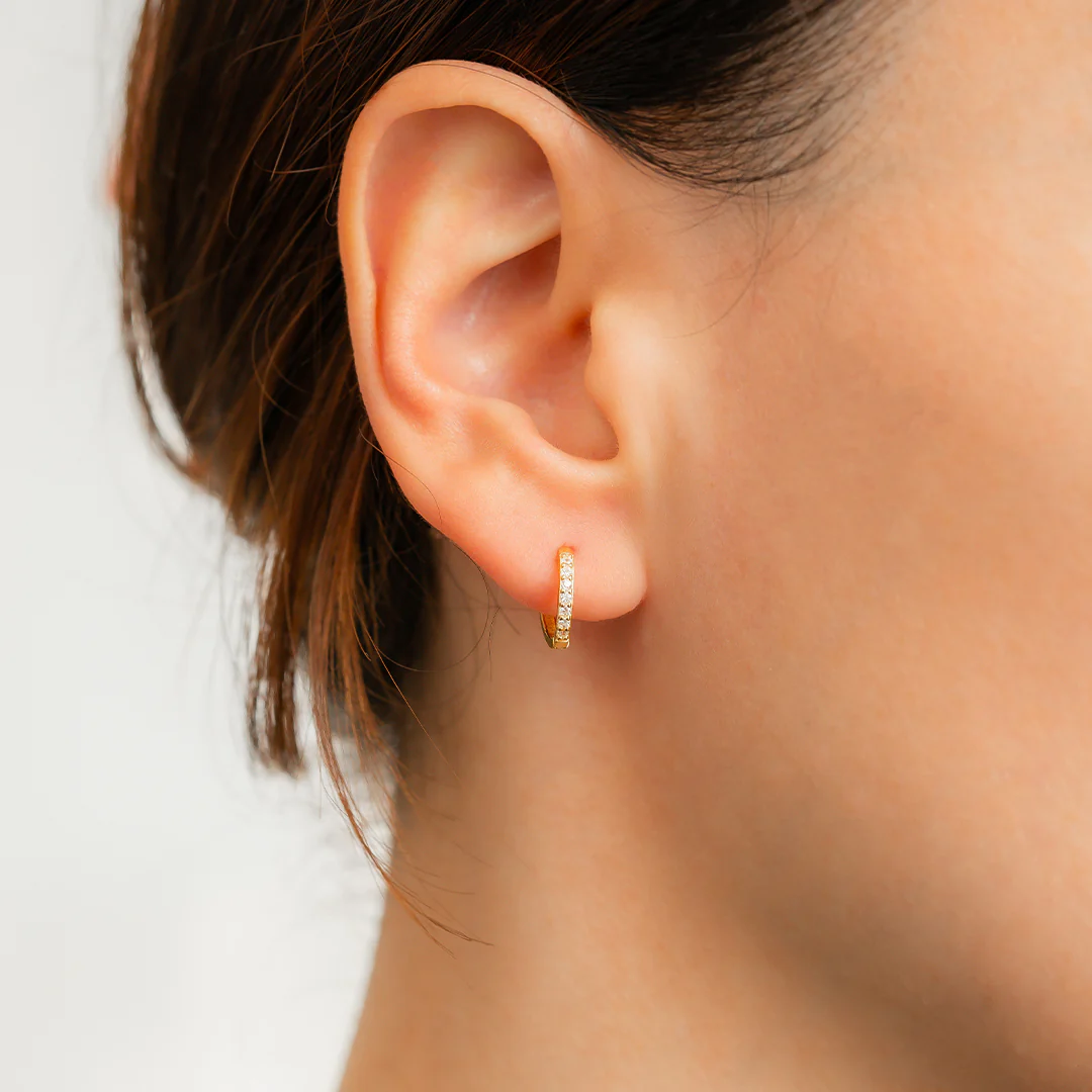 Pave Huggie Hoop Earrings - Image 50