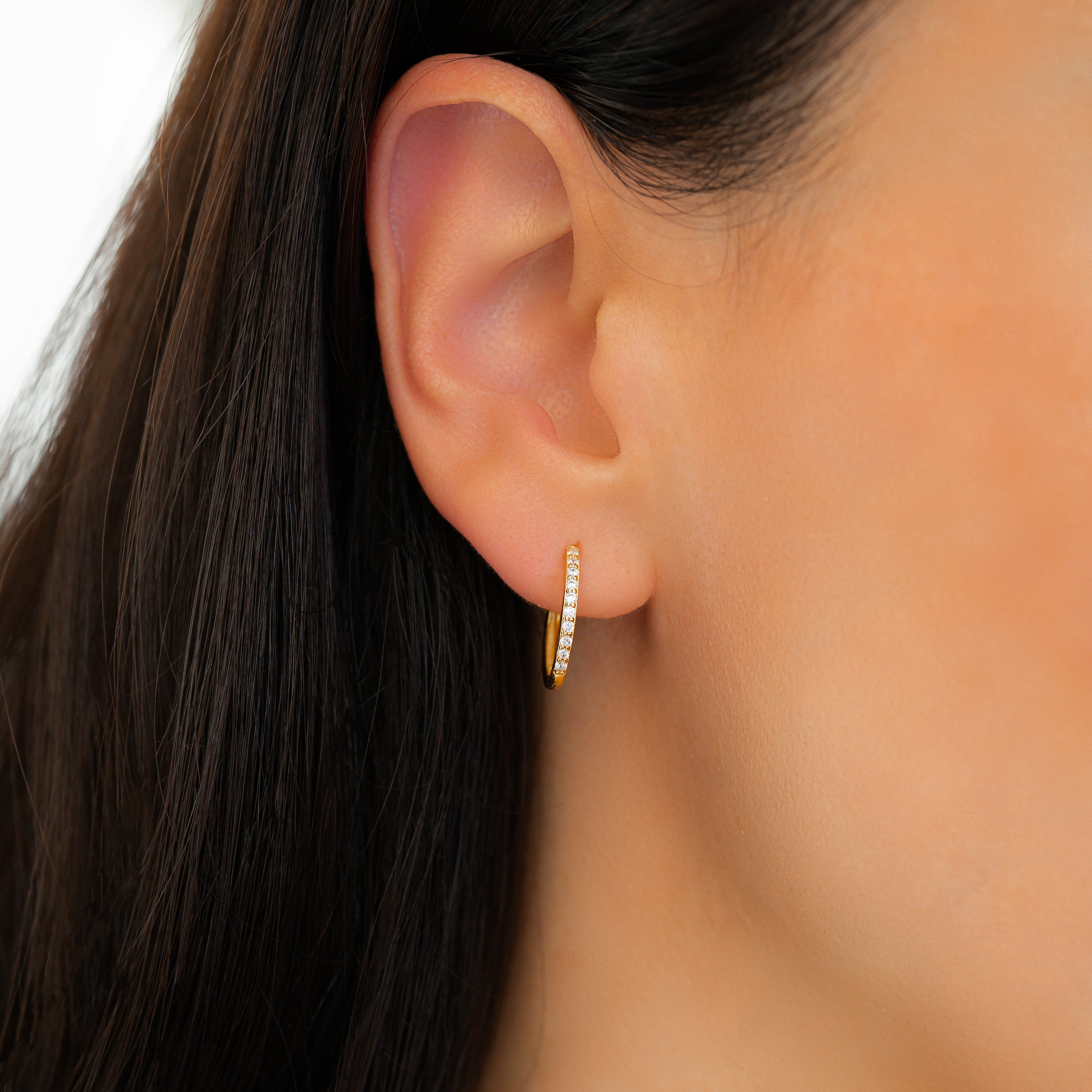 Pave Huggie Hoop Earrings - Image 54