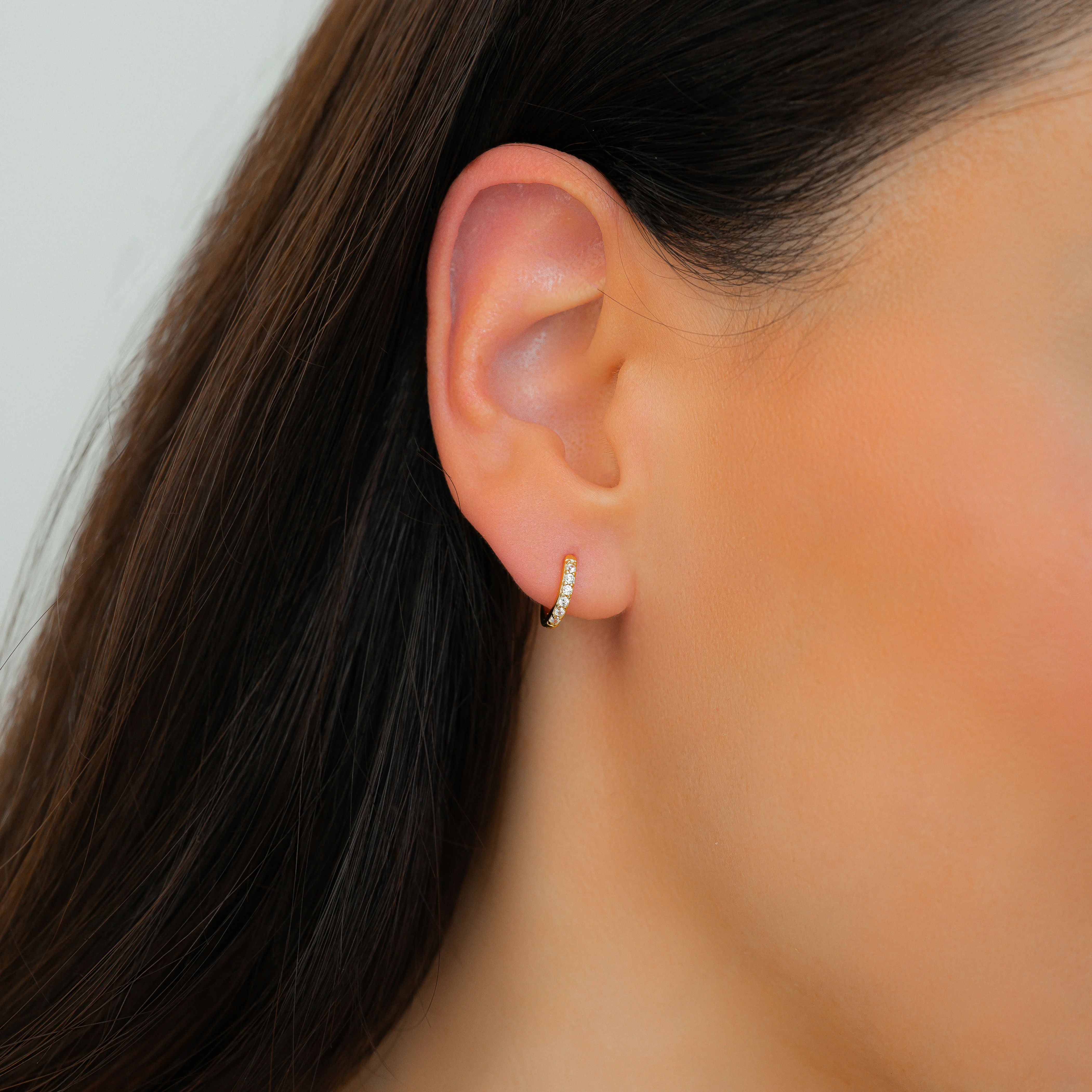 Pave Huggie Hoop Earrings - Image 55