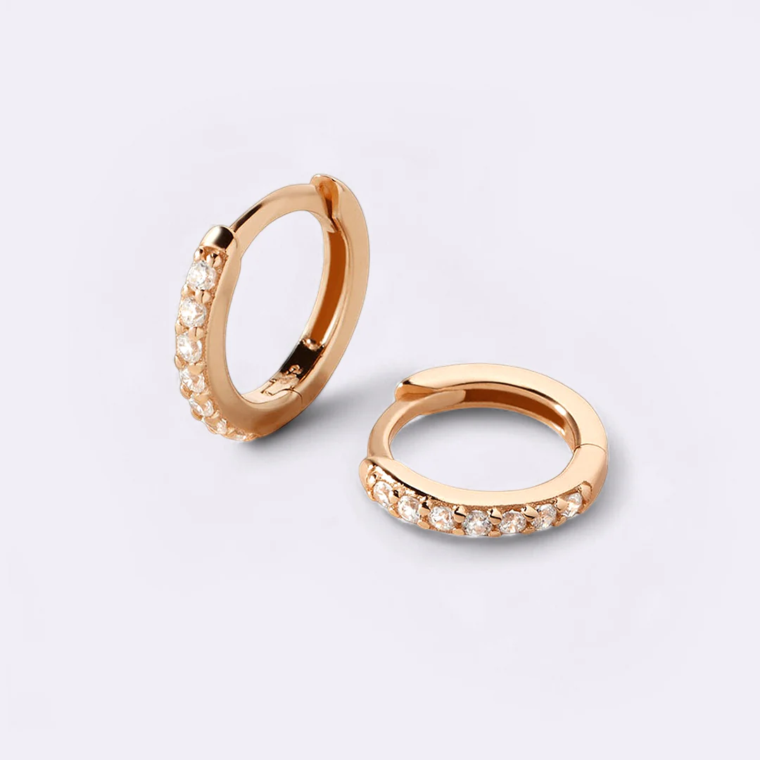 Pave Huggie Hoop Earrings - Image 58