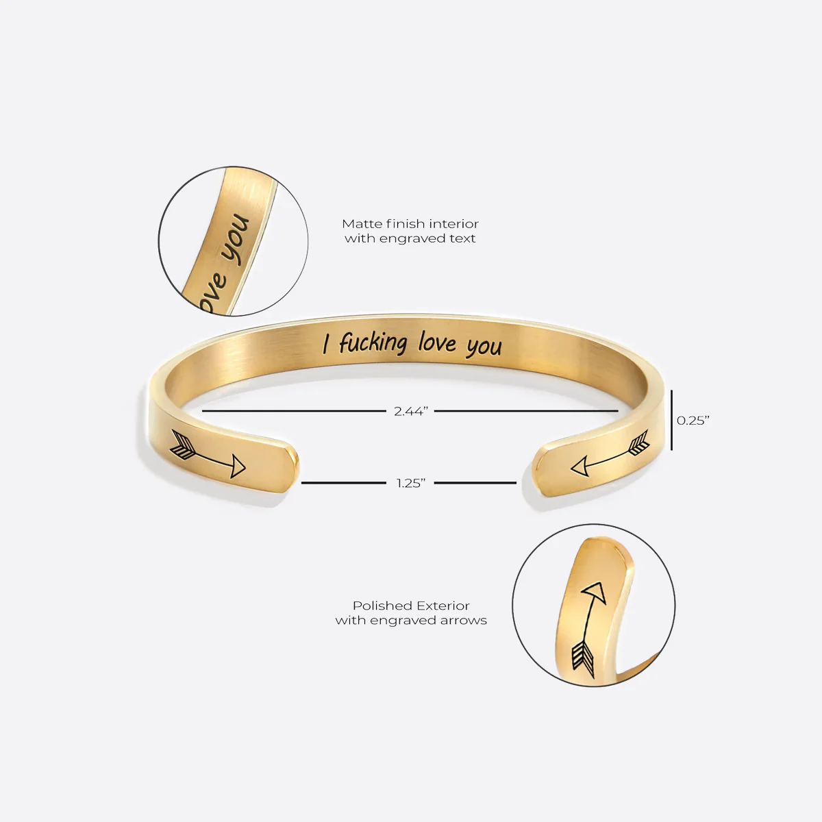 I Fucking Love You Personalizable Cuff Bracelet - Image 22