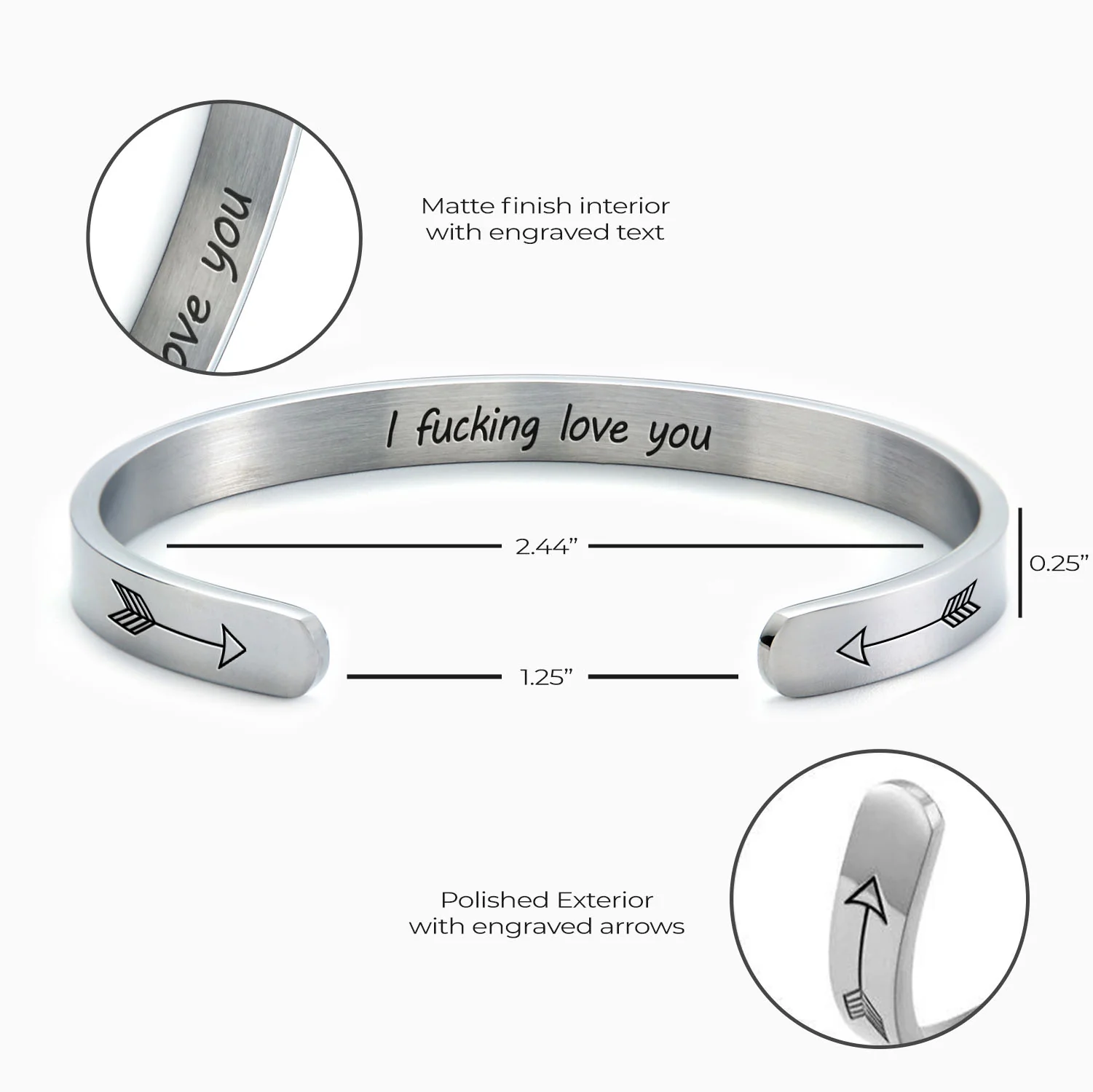 I Fucking Love You Personalizable Cuff Bracelet - Image 9