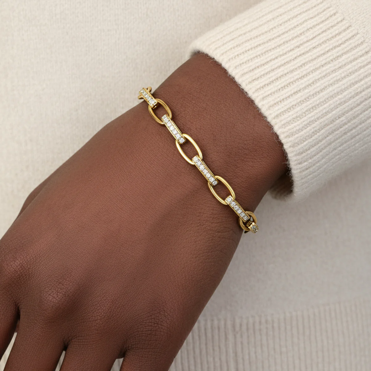 Interlinked Diamond Paperclip Bracelet - Image 5