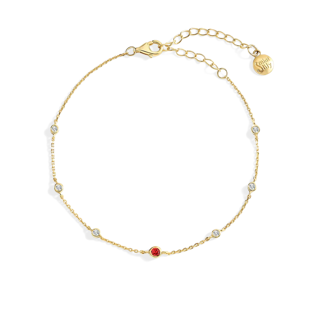 January Birthstone Station Bracelet
