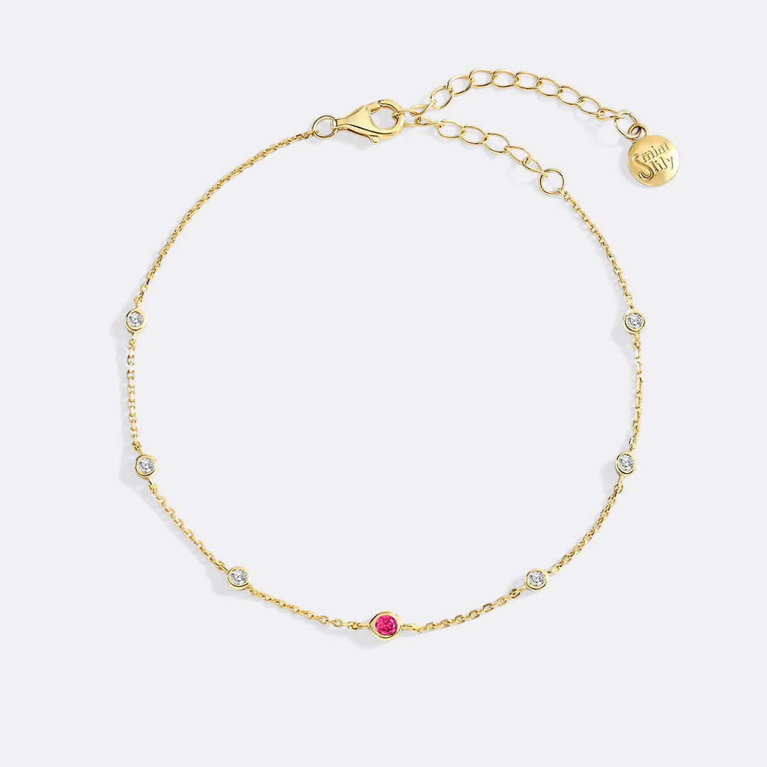 July Birthstone Station Bracelet - Image 3