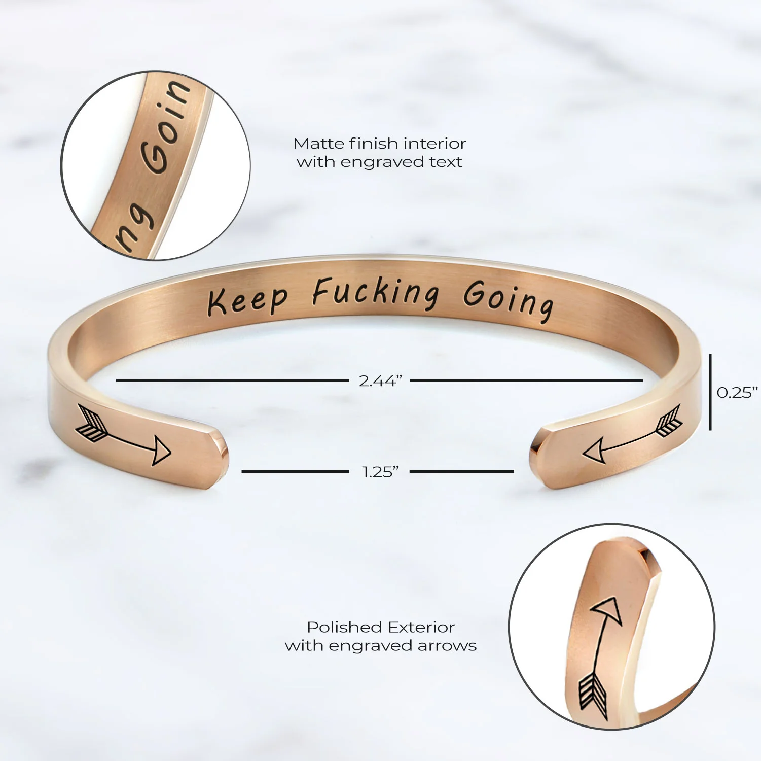 Keep Fucking Going Personalizable Cuff Bracelet - Image 16