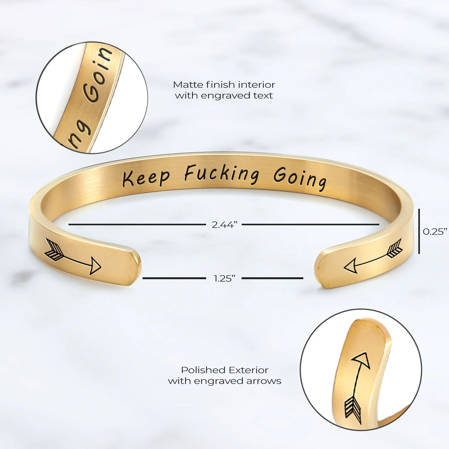 Keep Fucking Going Personalizable Cuff Bracelet - Image 18