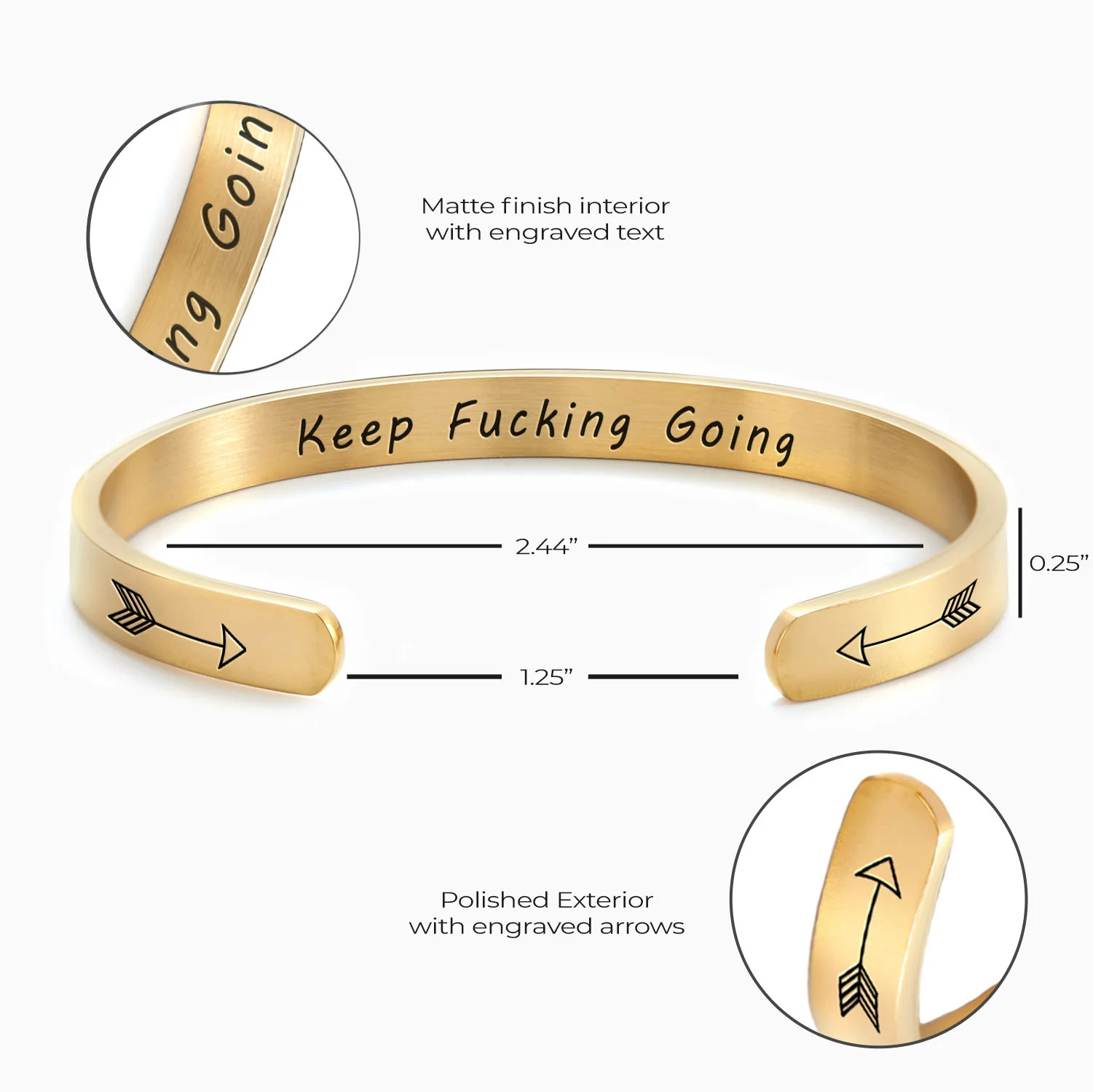 Keep Fucking Going Personalizable Cuff Bracelet - Image 28