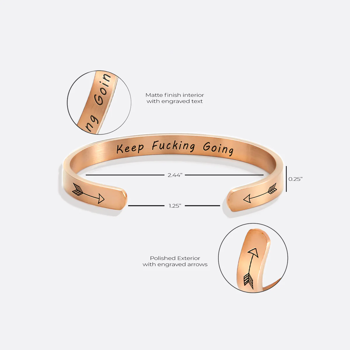 Keep Fucking Going Personalizable Cuff Bracelet - Image 37