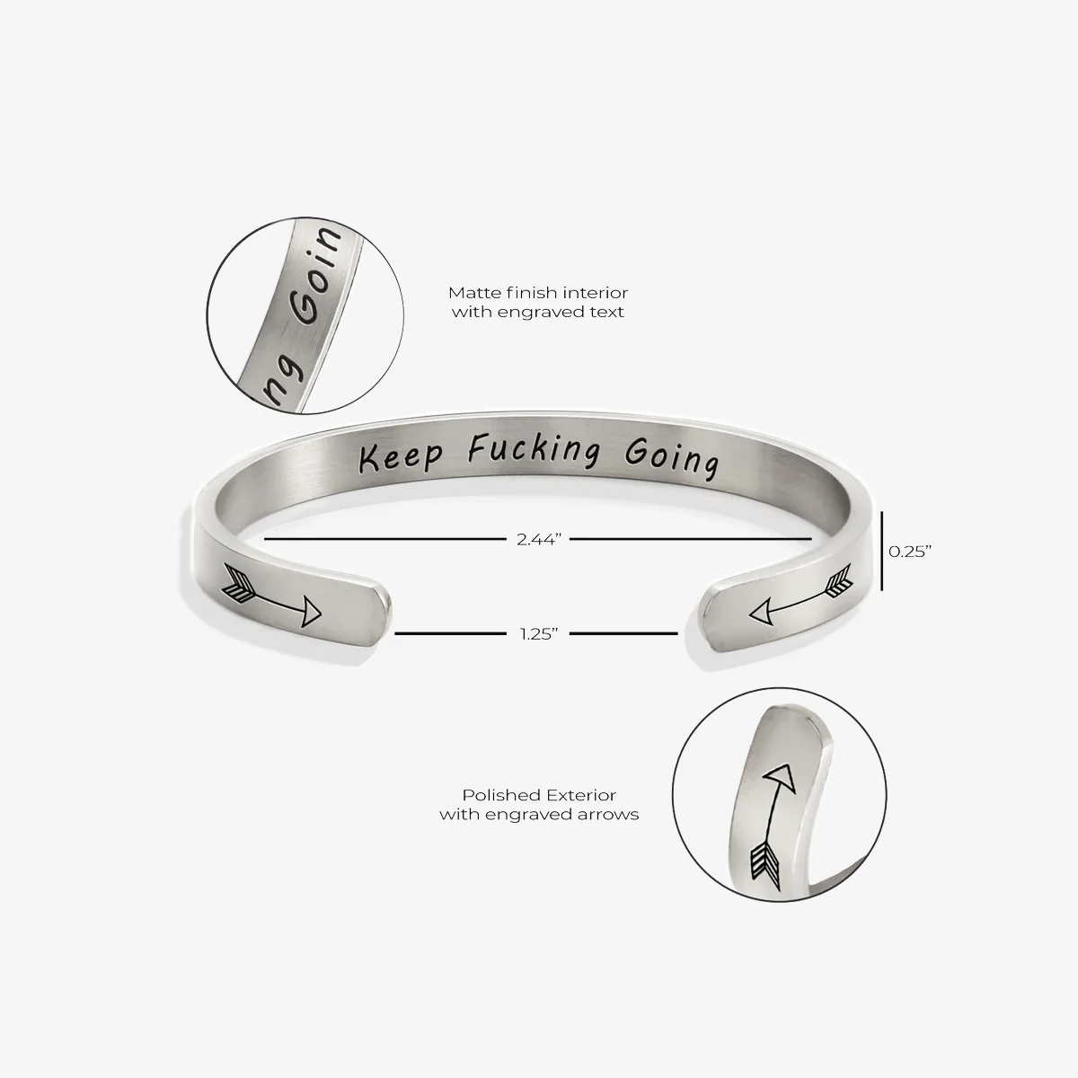 Keep Fucking Going Personalizable Cuff Bracelet - Image 40