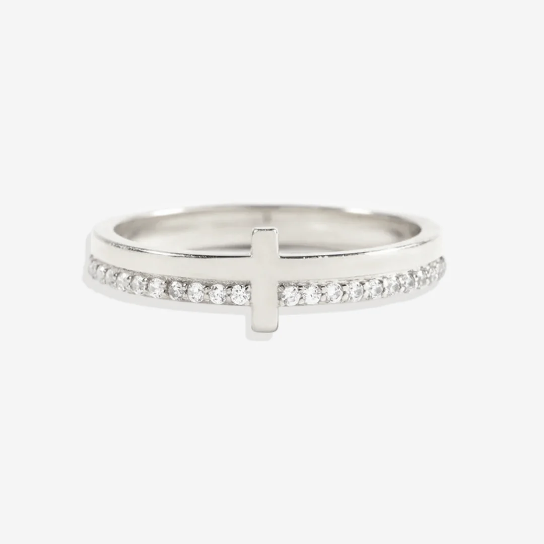 Let God Be In Control Golden Cross Ring - Image 10
