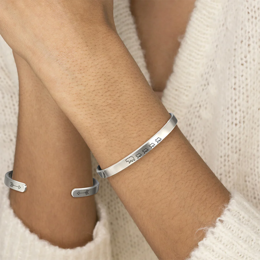 Mama Bear & Her Baby Bears Engraved Cuff Bracelet - Image 107