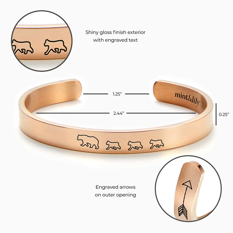 Mama Bear & Her Baby Bears Engraved Cuff Bracelet - Image 115