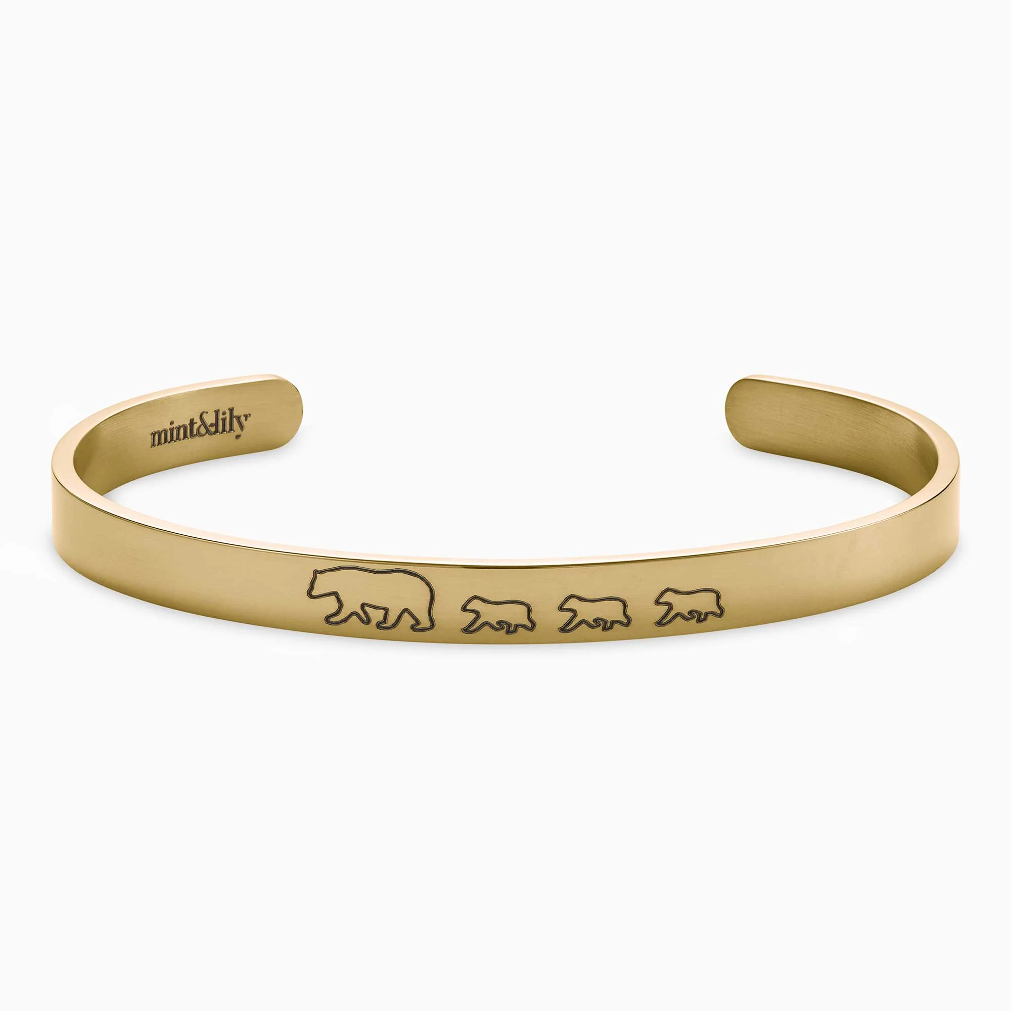 Mama Bear & Her Baby Bears Engraved Cuff Bracelet - Image 141