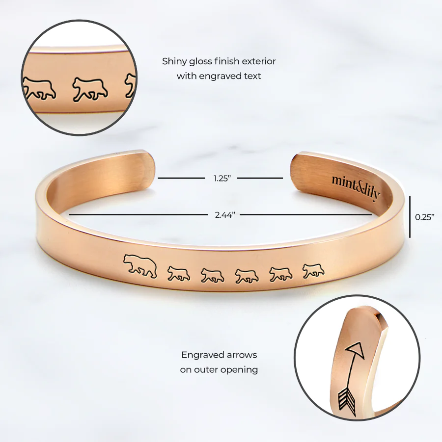 Mama Bear & Her Baby Bears Engraved Cuff Bracelet - Image 91
