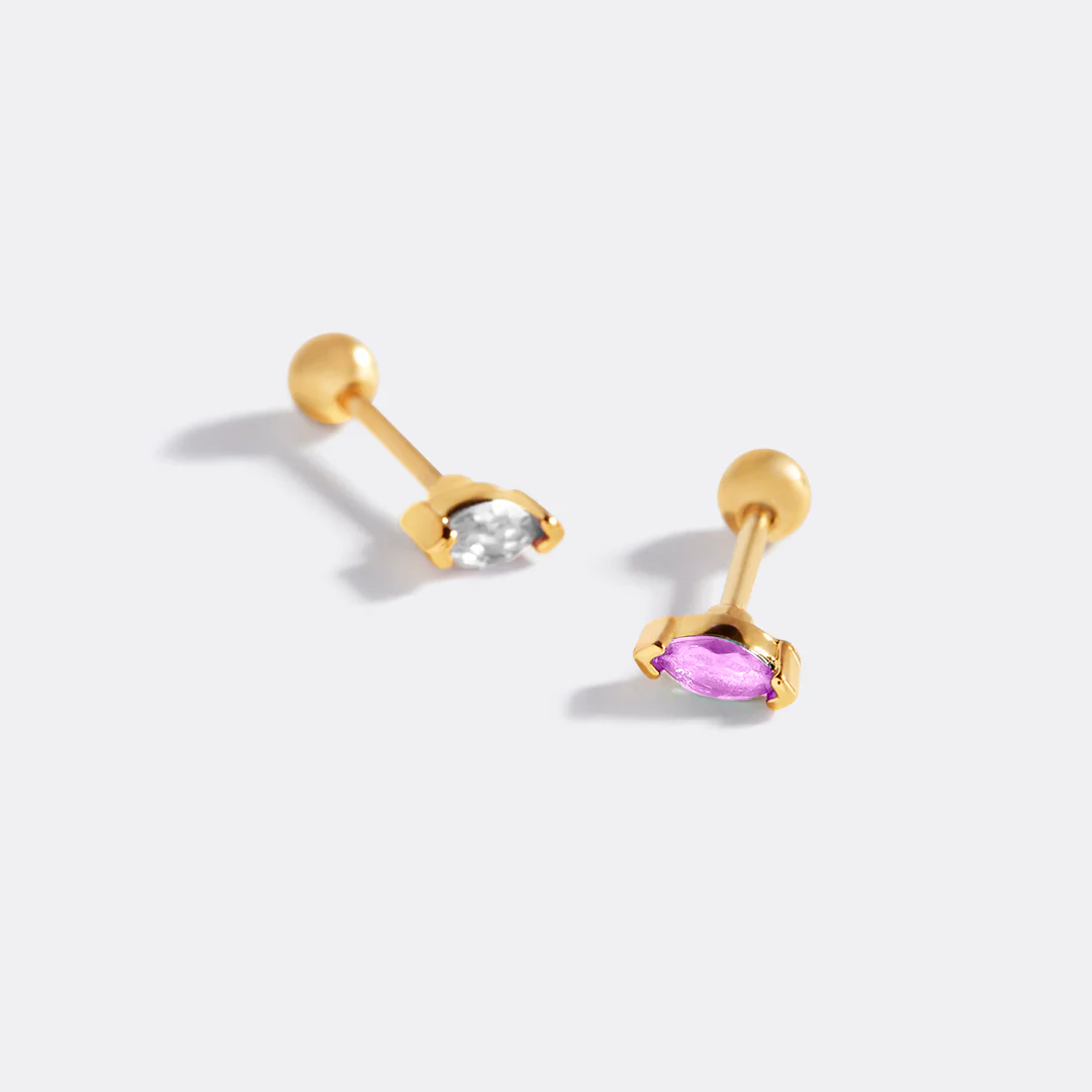 Marquis Gemstone Sleeper Stud Earrings - Image 20