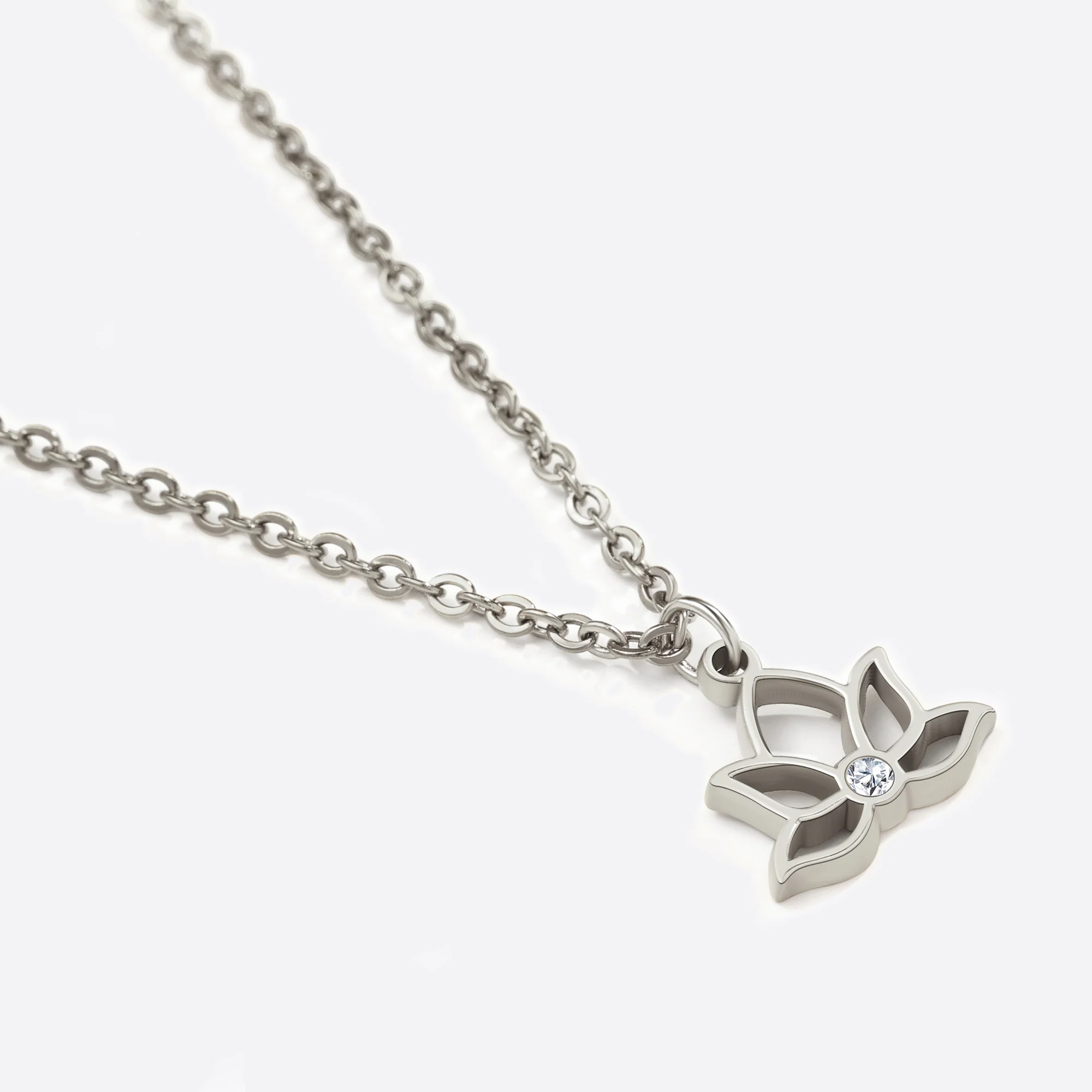 Mini Lotus Birthstone Pendant Necklace - Image 37