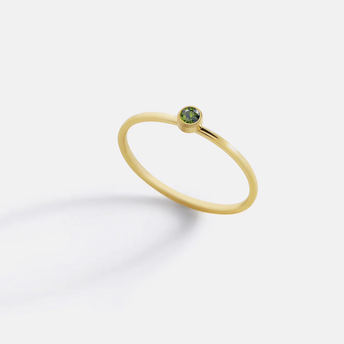 Minimalist Bezel-Set August Birthstone Stacking Band - Image 10
