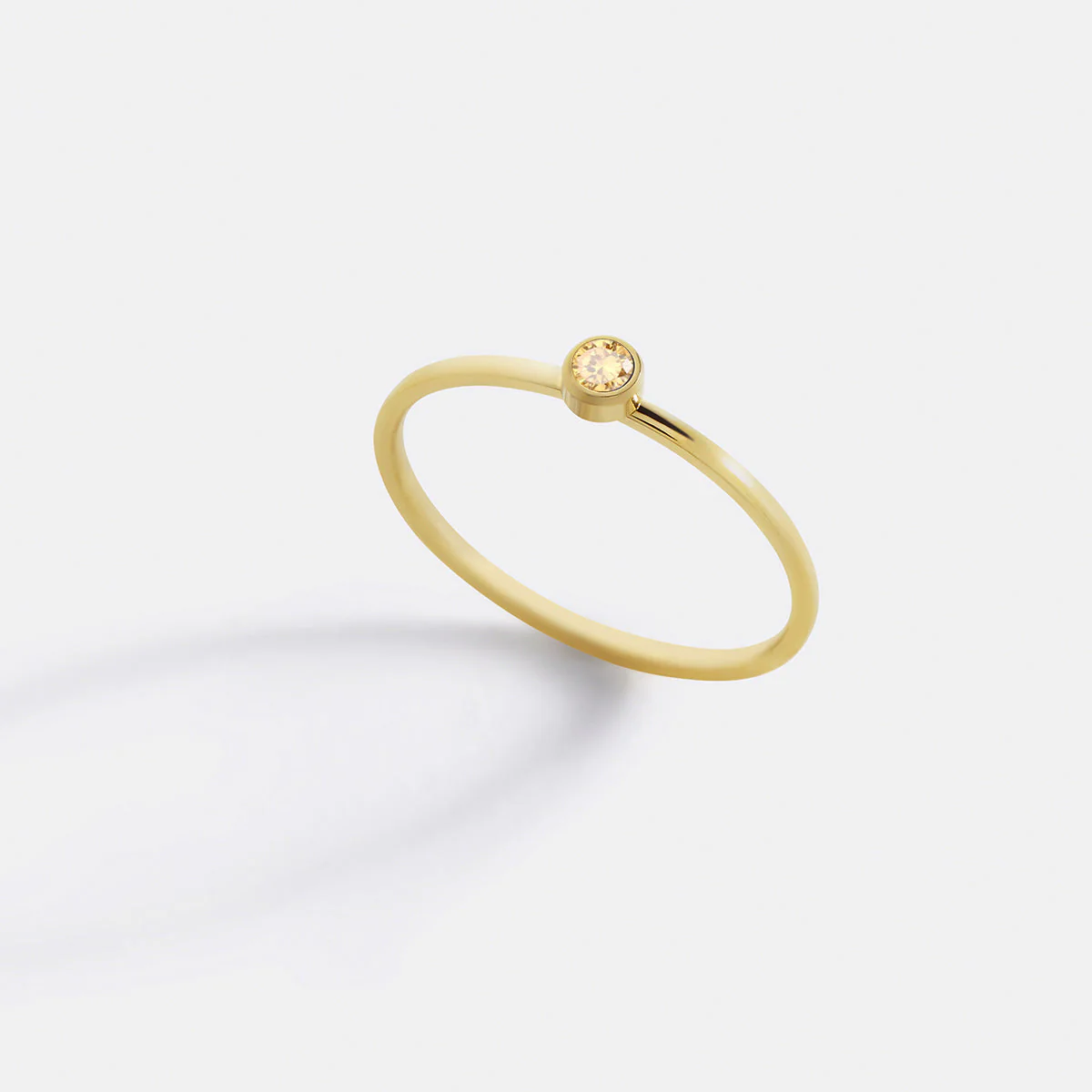 Minimalist Bezel-Set November Birthstone Stacking Band - Image 5