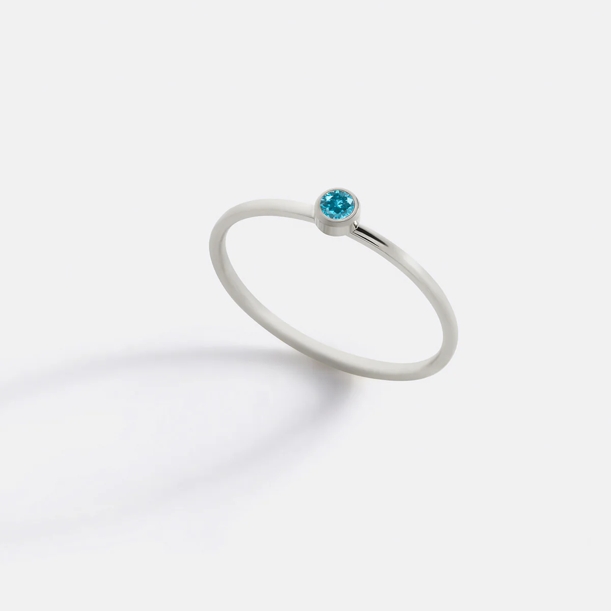 Minimalist Bezel-Set Birthstone Stacking Band - Image 5