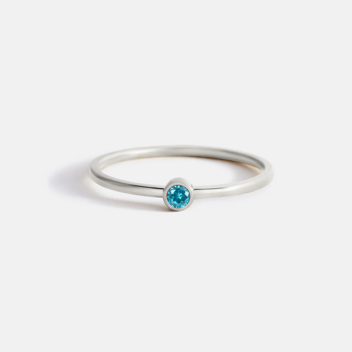 Minimalist Bezel-Set Birthstone Stacking Band - Image 8
