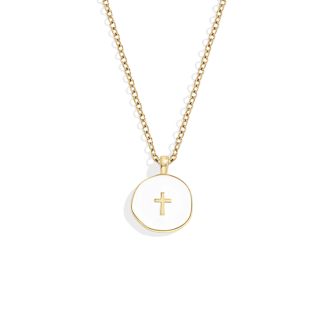 Minimalist Enamel Cross Pendant - Image 2