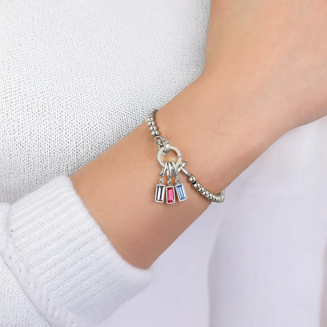 Mint Beaded Birthstone Charm Bracelet - Image 14