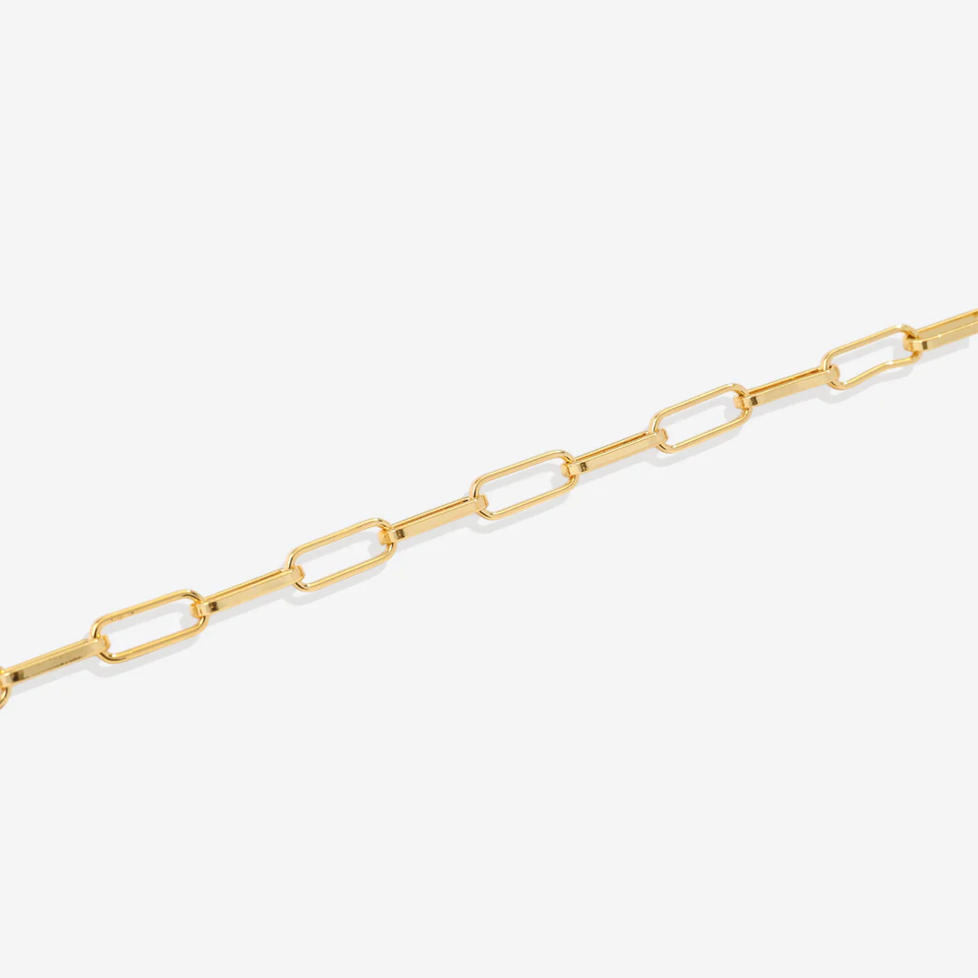 Mint Paperclip Necklace with Pave Initial Charm - Image 19