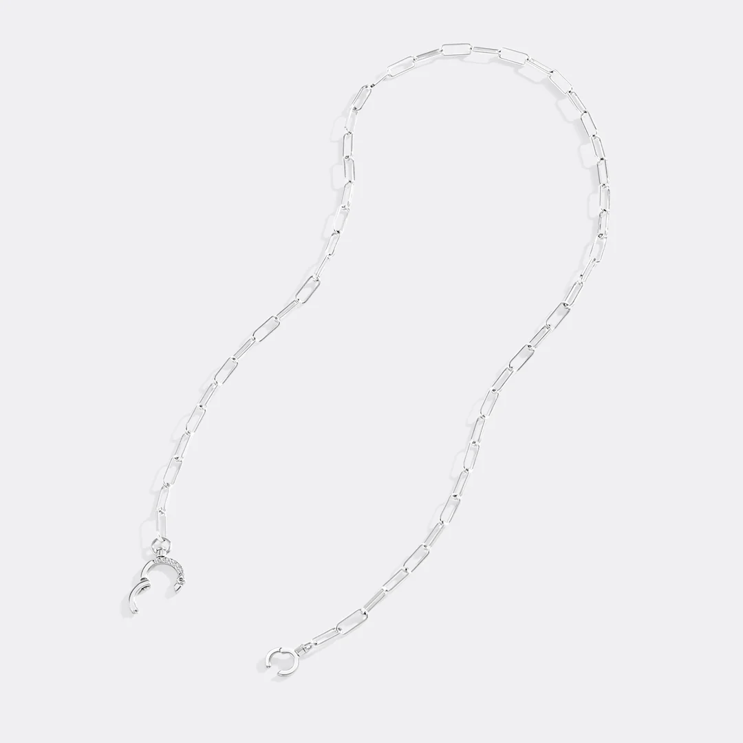 Pave Mint Paperclip Necklace - Image 12