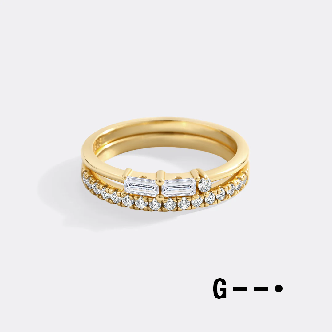 Morse Code and Micro Pave Eternity Ring Stacking Set - Image 13