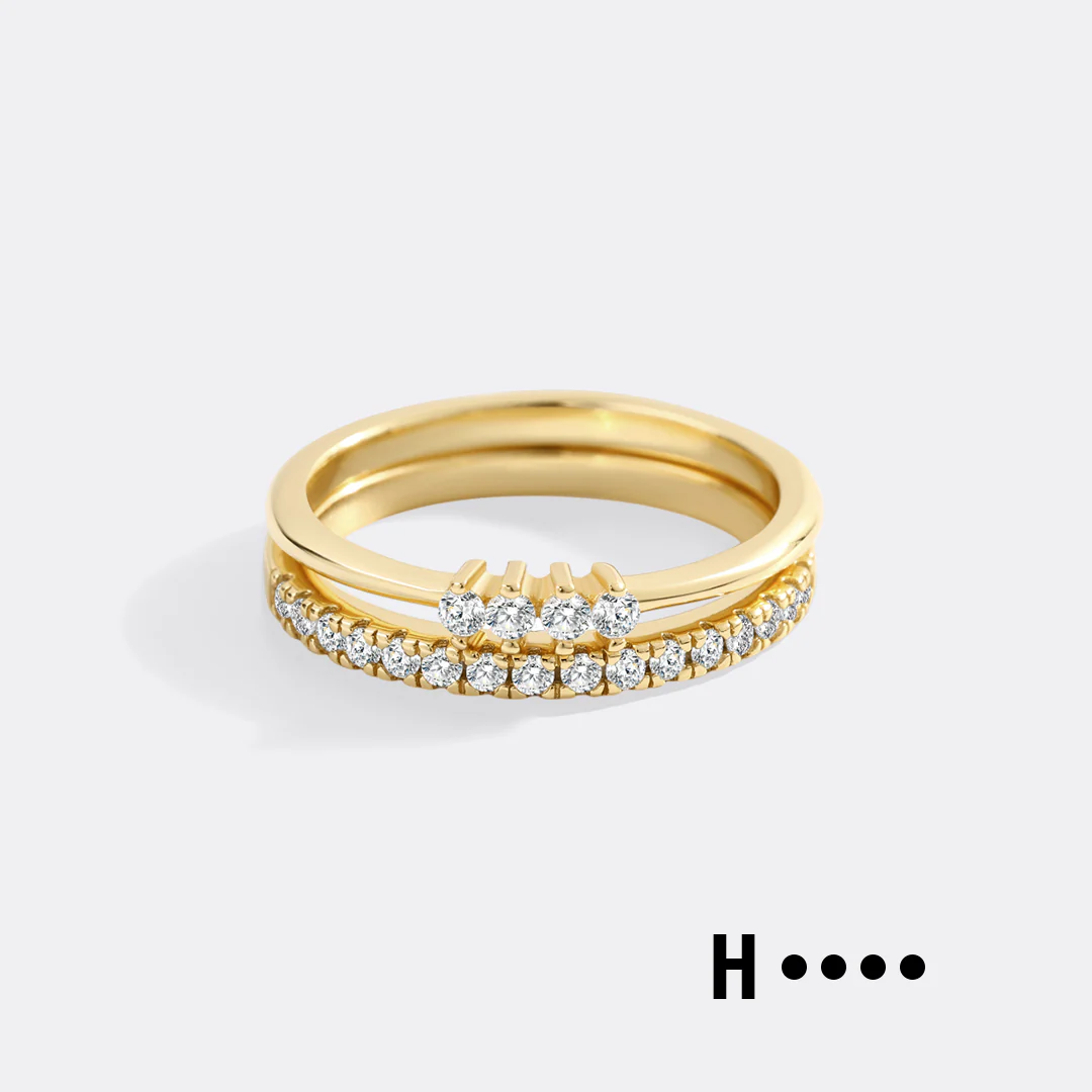 Morse Code and Micro Pave Eternity Ring Stacking Set - Image 14