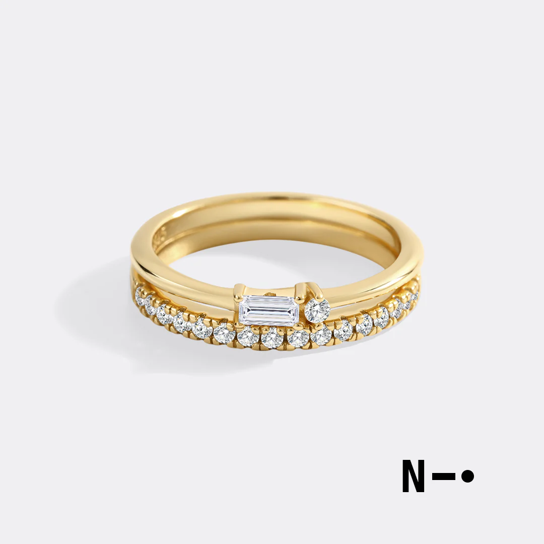 Morse Code and Micro Pave Eternity Ring Stacking Set - Image 20